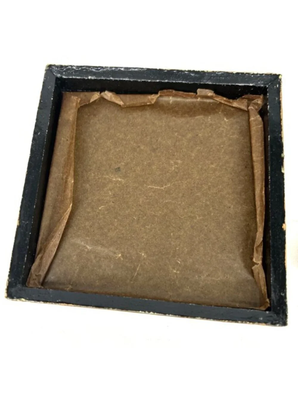 India Coasters Hand Painted Lacquered Paper Mache 6 Coasters w/ Box